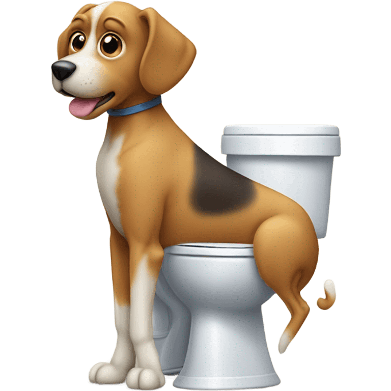 Dog pooping on toilet  emoji