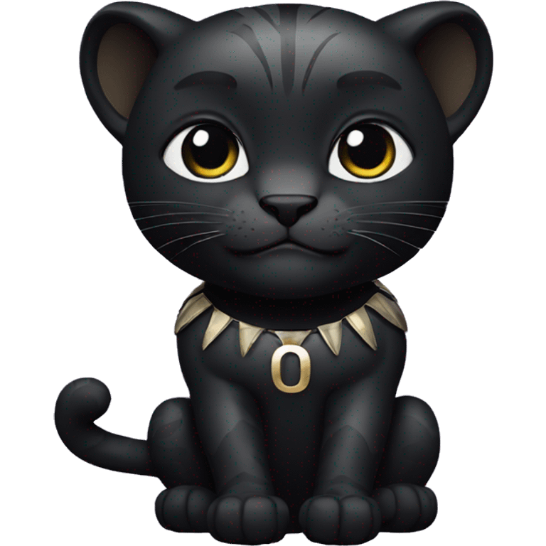 A black panther holding the number 0 in its paws emoji