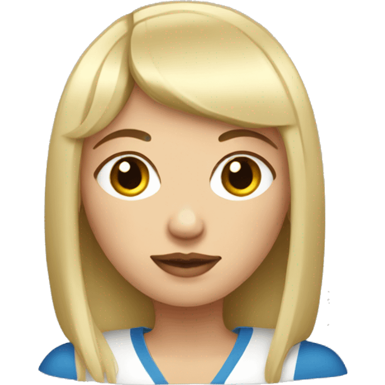 russian woman with long nails and short bangs emoji