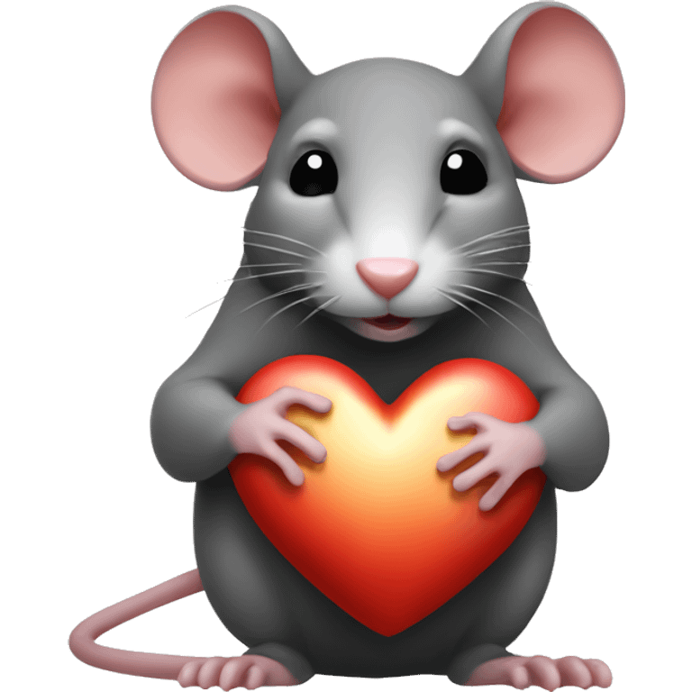 Rat holding a heart  emoji