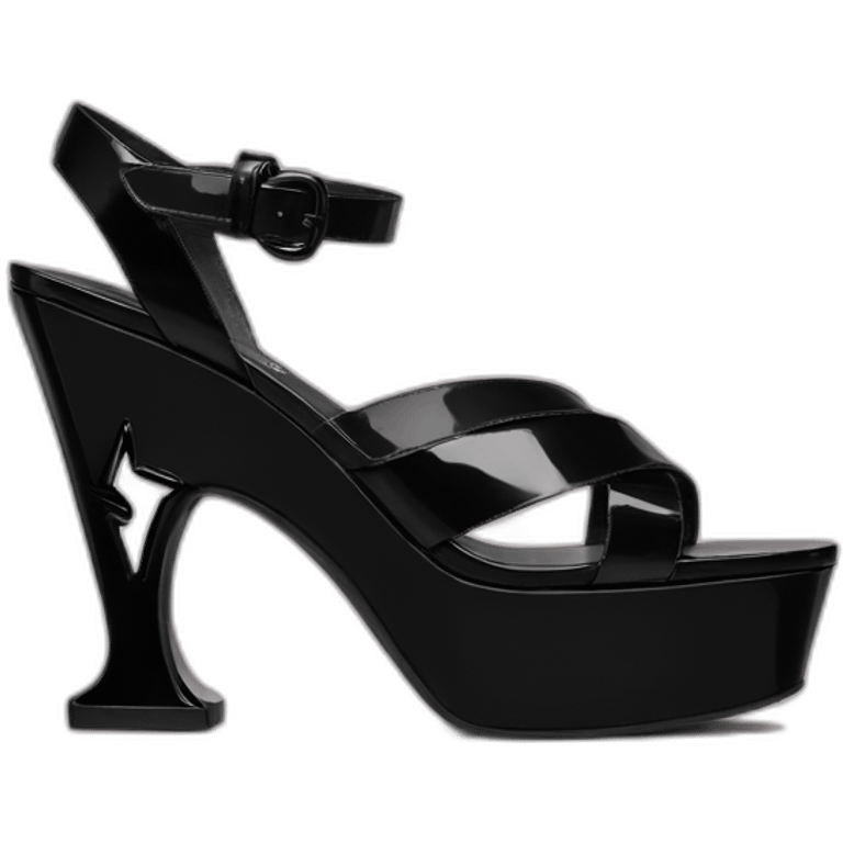 Ysl TRIBUTE heel SANDAL black PATENT LEATHER emoji