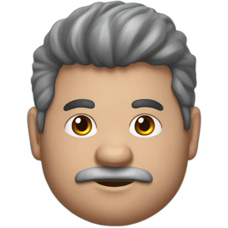 hombre gordito pelo gris con una pintura en la mano emoji