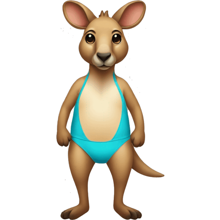 Kangaroo in a swimsuit emoji