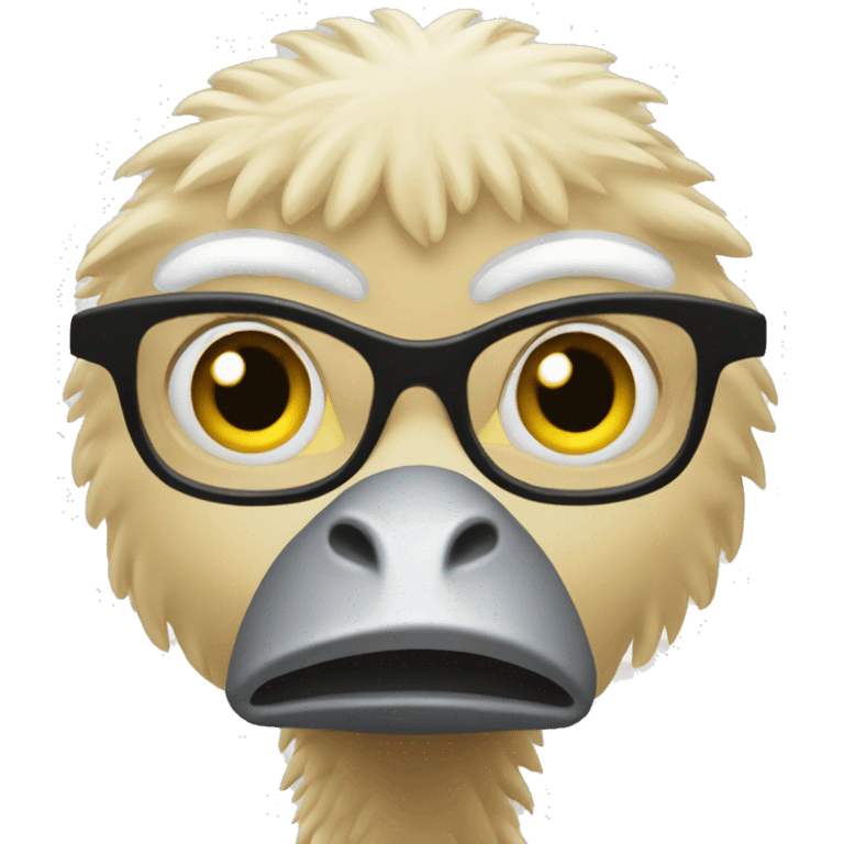 Creme Color Ostrich suspect looking emoji