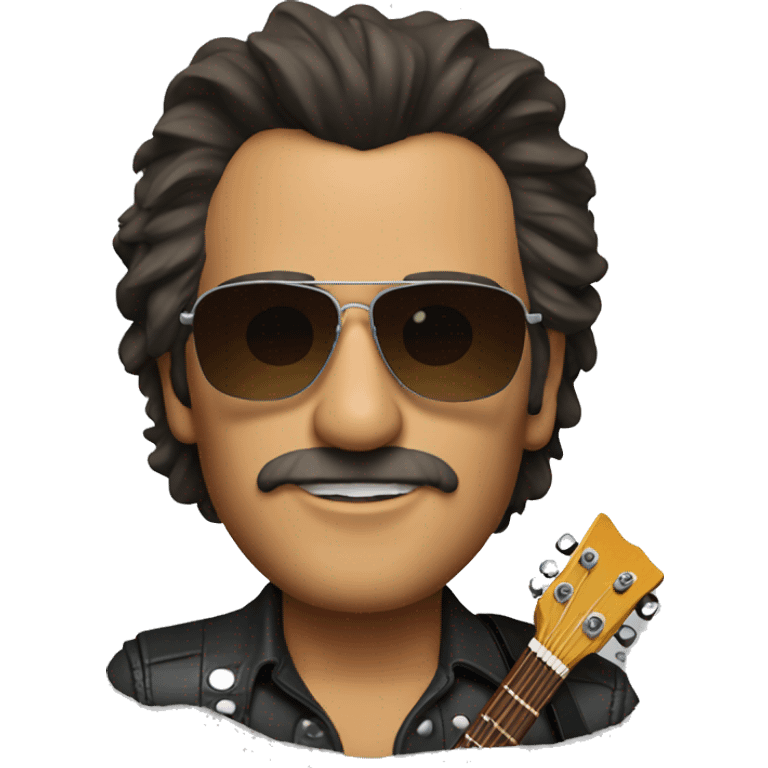 Springsteen with guitar and sunglasses emoji