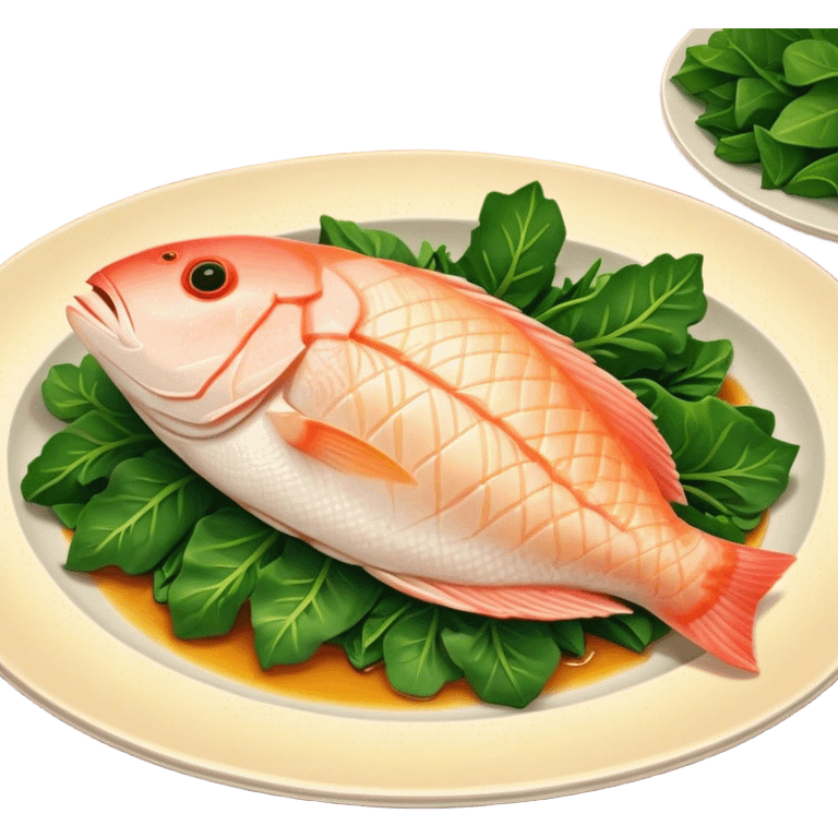 Cinematic fresh snapper fillet, pan-seared to golden perfection, soft and flaky texture, resting on a bed of sautéed greens, warm glowing background, refined and elegant. emoji