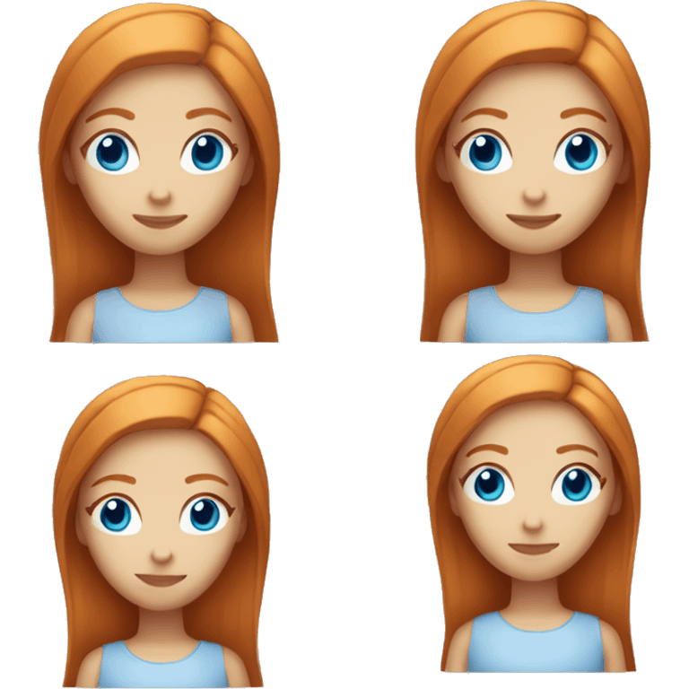 ginger girl with straight hair and blue eyes  emoji