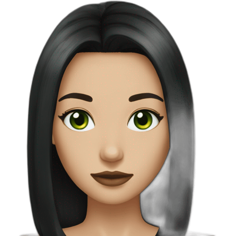 Tia Green eyes black Hair emoji