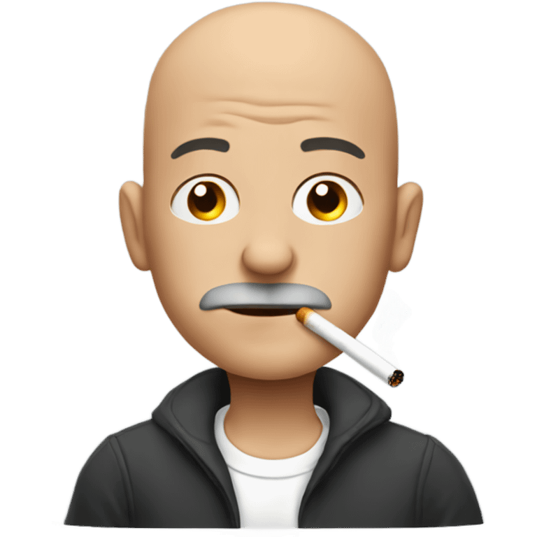 Bald man smoking a cigarette  emoji