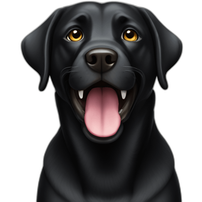 snarling black labrador emoji