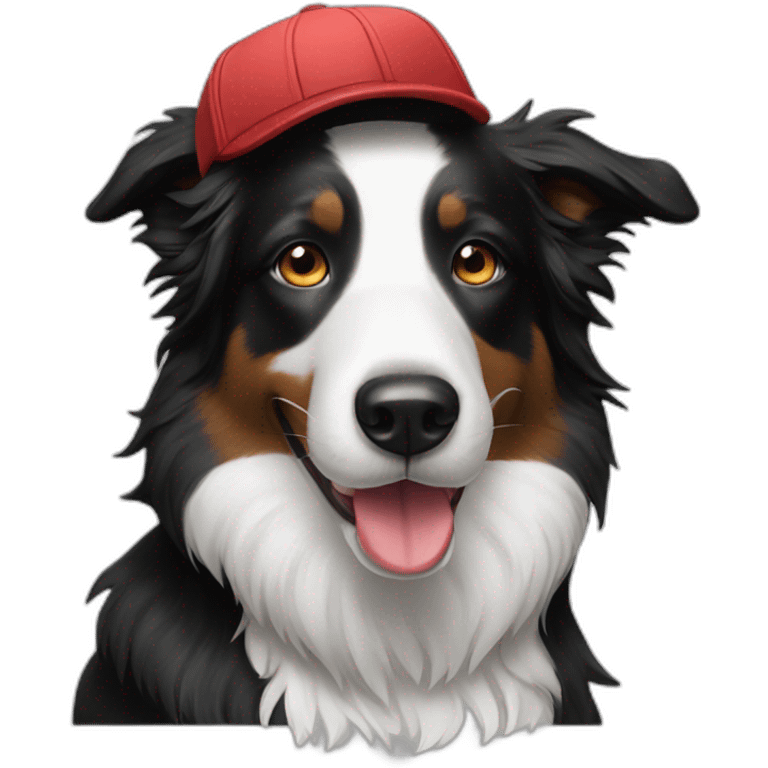 border collie with a cap emoji