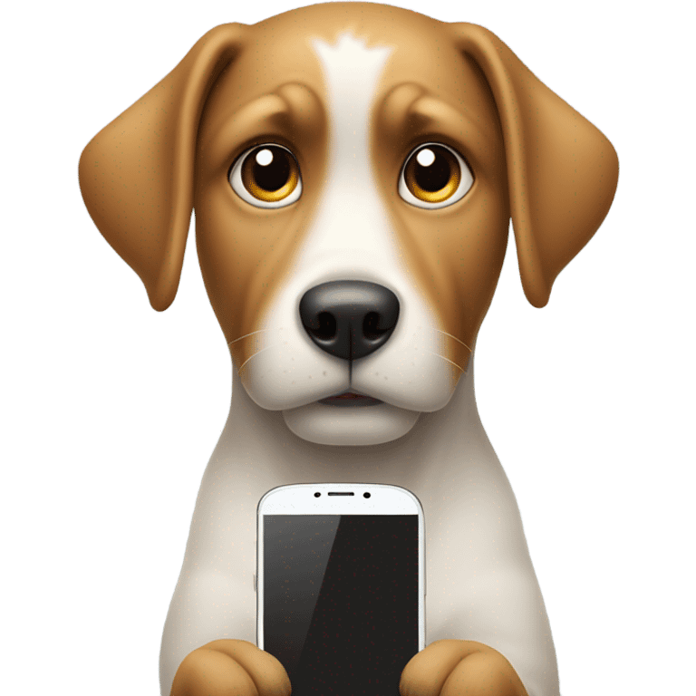 Dog texting  emoji