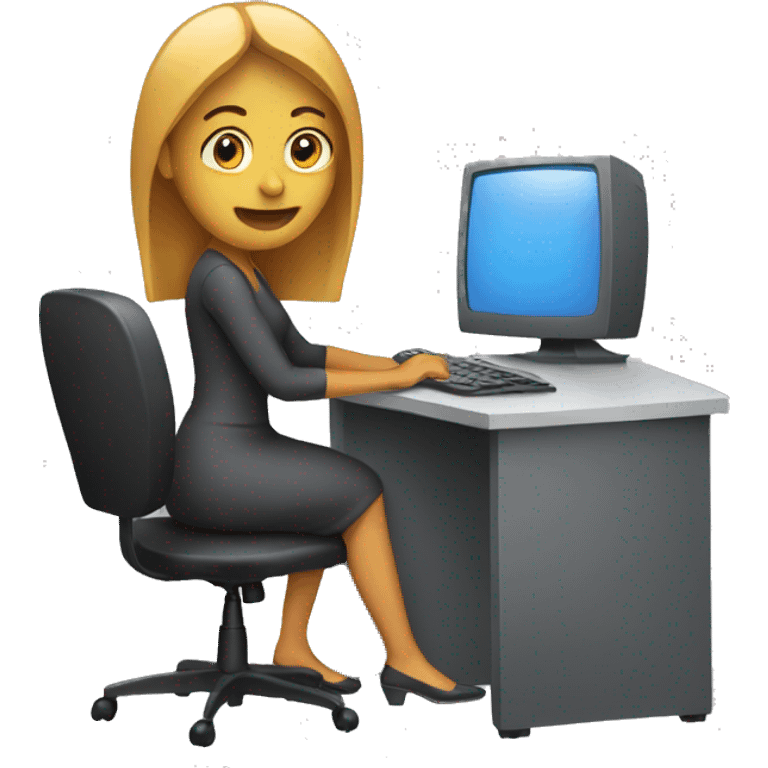 woman at computer emoji