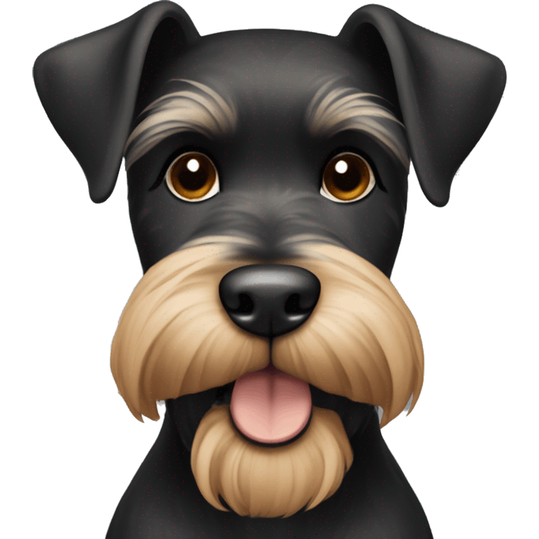 Black Schnauzer light brown around mouth emoji