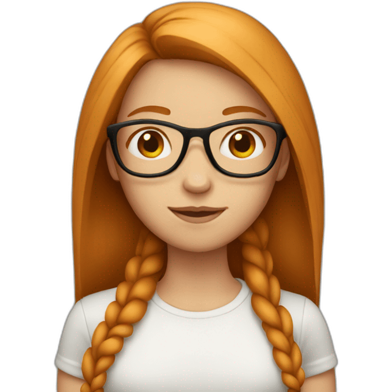 girl with long straight ginger hair and glasses emoji