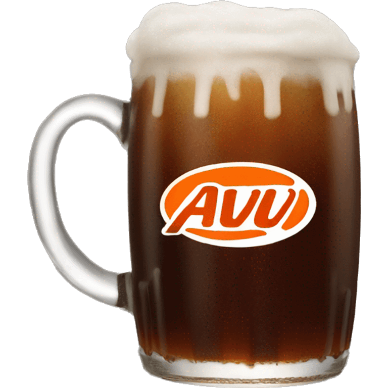 Rootbeer mug that says A&W on it emoji