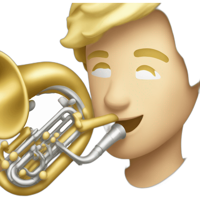 A blond young música playing saxhorn emoji