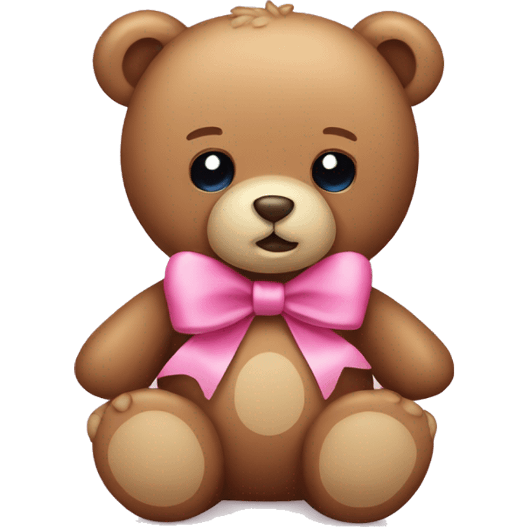 Teddy bear with a pink bow emoji