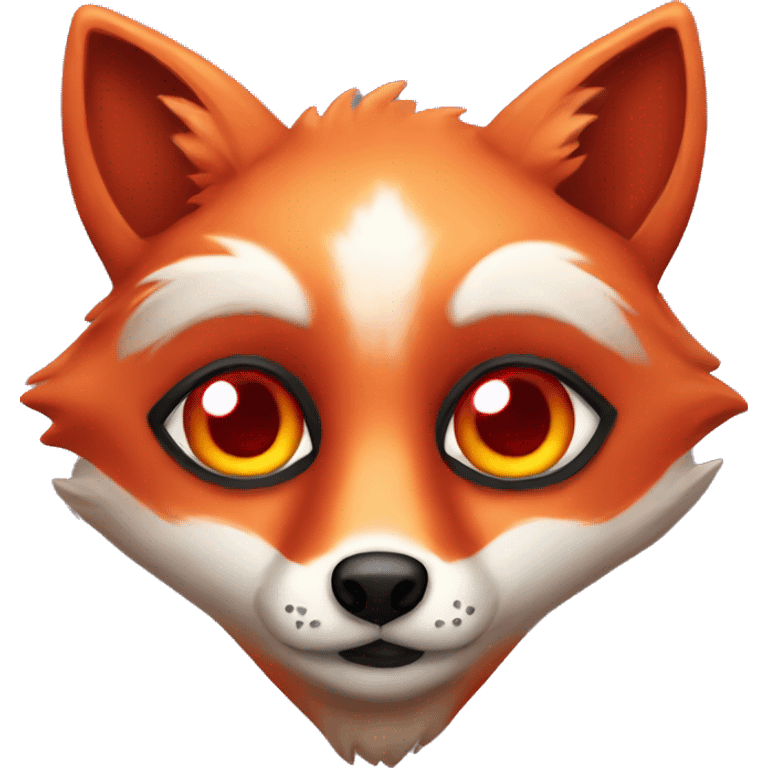 "deep lush red fox face" with hearts in eyes emoji