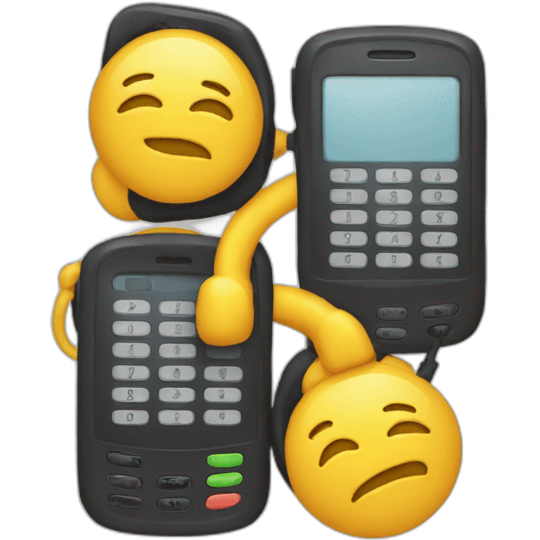 two phones flex emoji