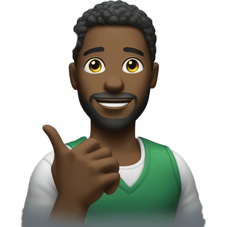 Black man, emitting a green mist from his armpits emoji