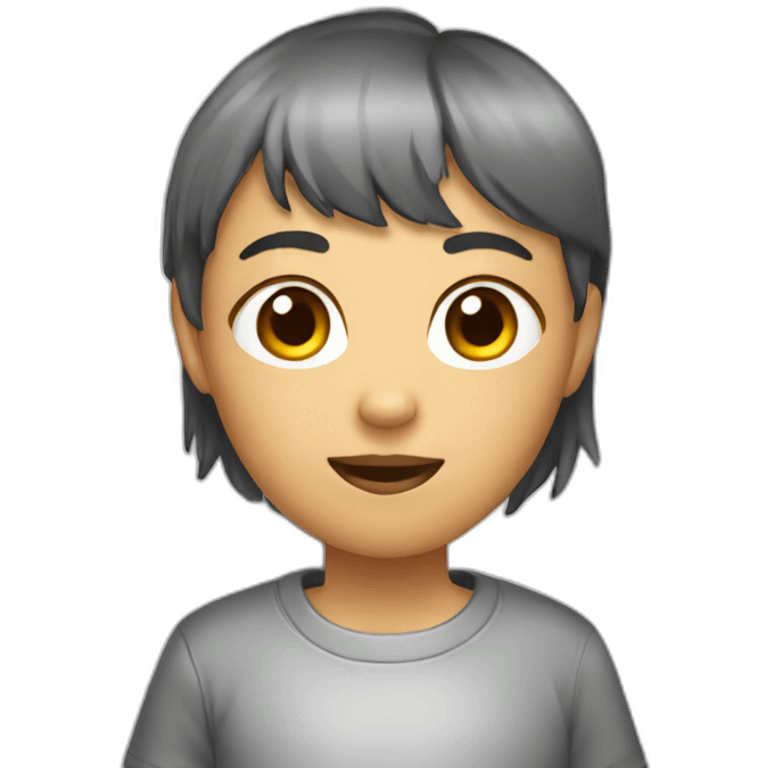 a person with short hair in a silver trash can emoji