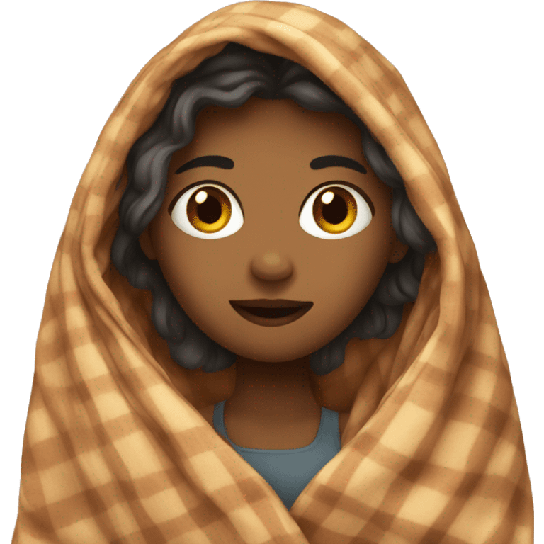 Girl in blanket emoji