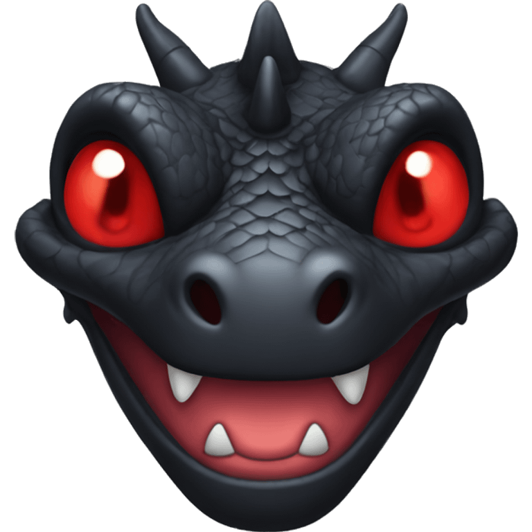 black dragon with red eyes emoji