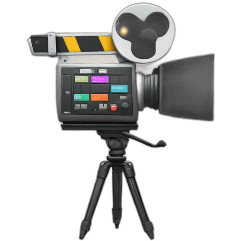 Production room, camera clapperboard microphone emoji