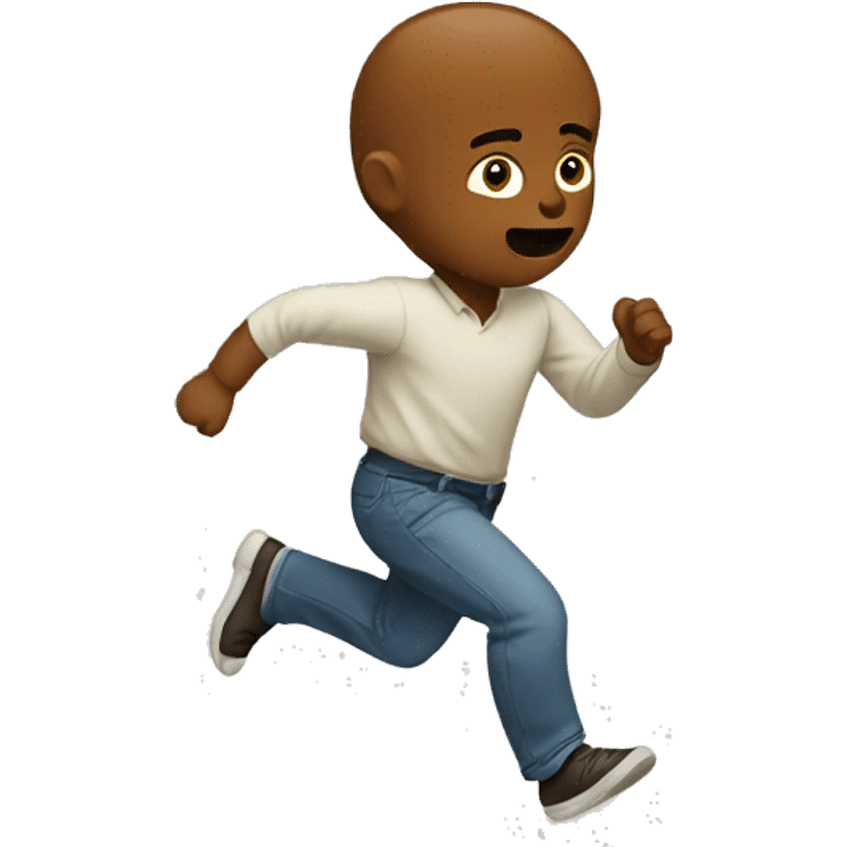 Man running away from baby emoji