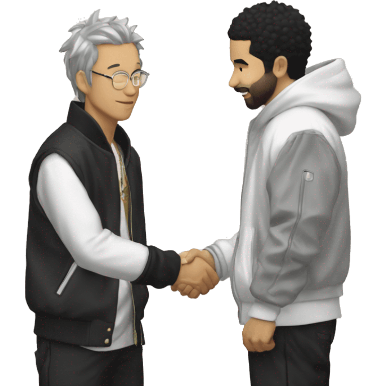 satoru gojo shaking rapper drakes hand emoji