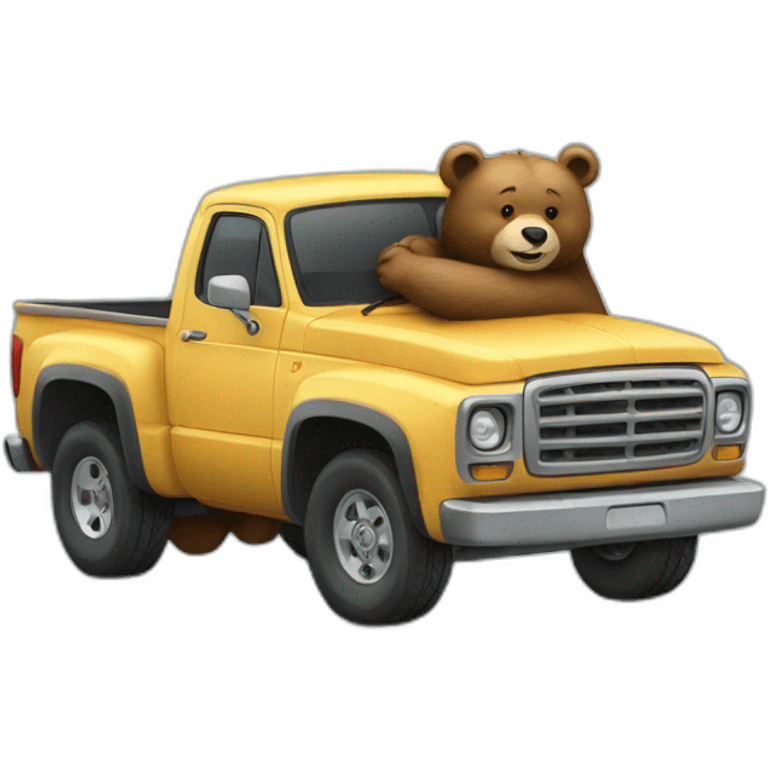 A bear who hug a truck emoji