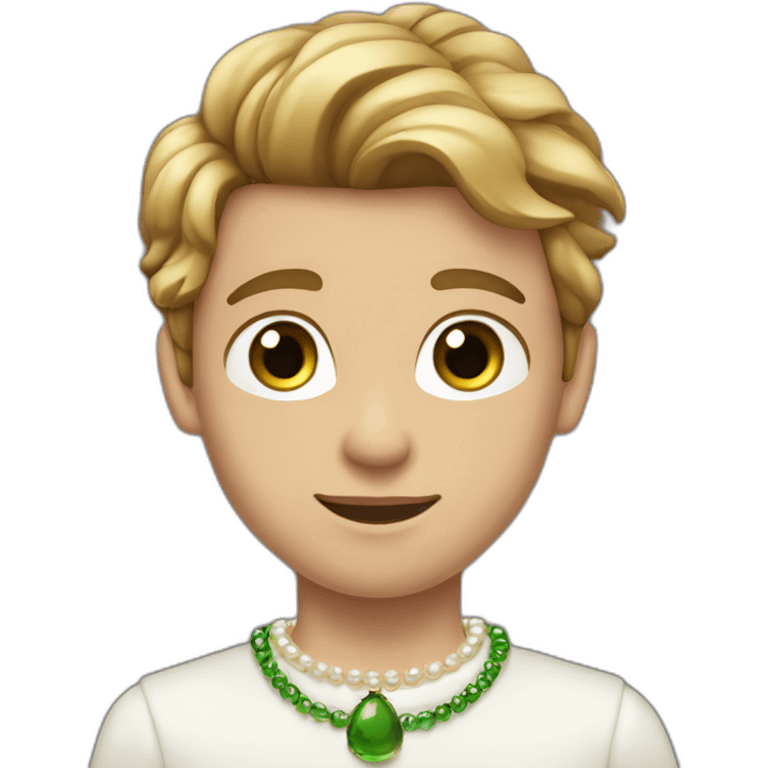 Posh-boy-with-pearl-necklace-and-green-eyes-and-brown-hair emoji