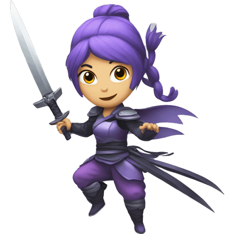 Ninja princess with knife, crown and fairy wings emoji