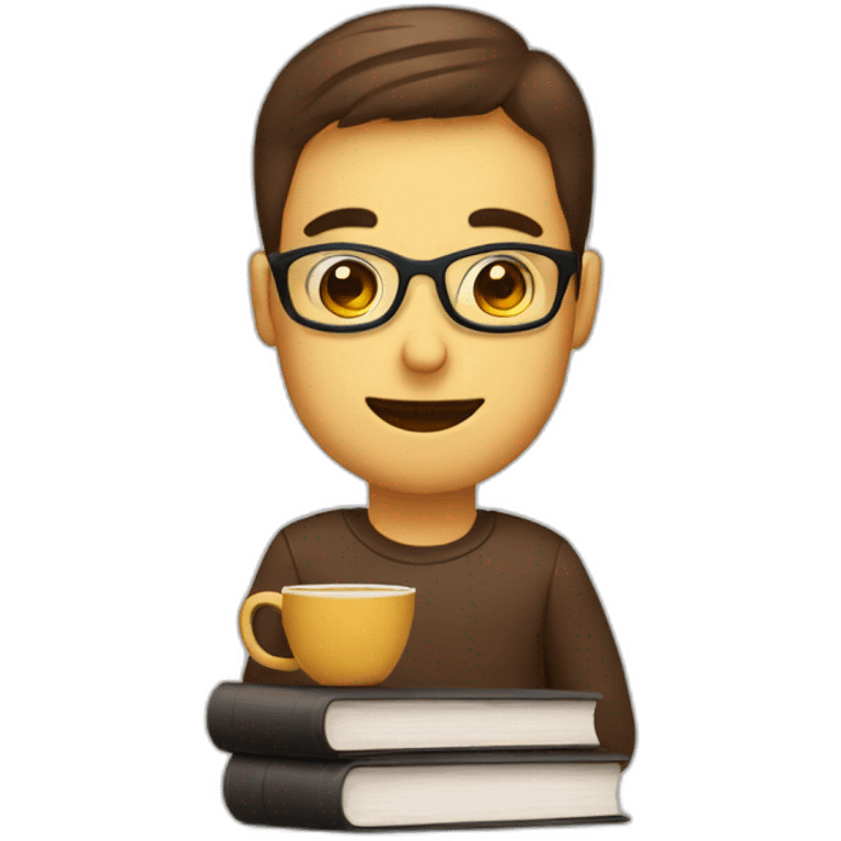 Coffee with books emoji