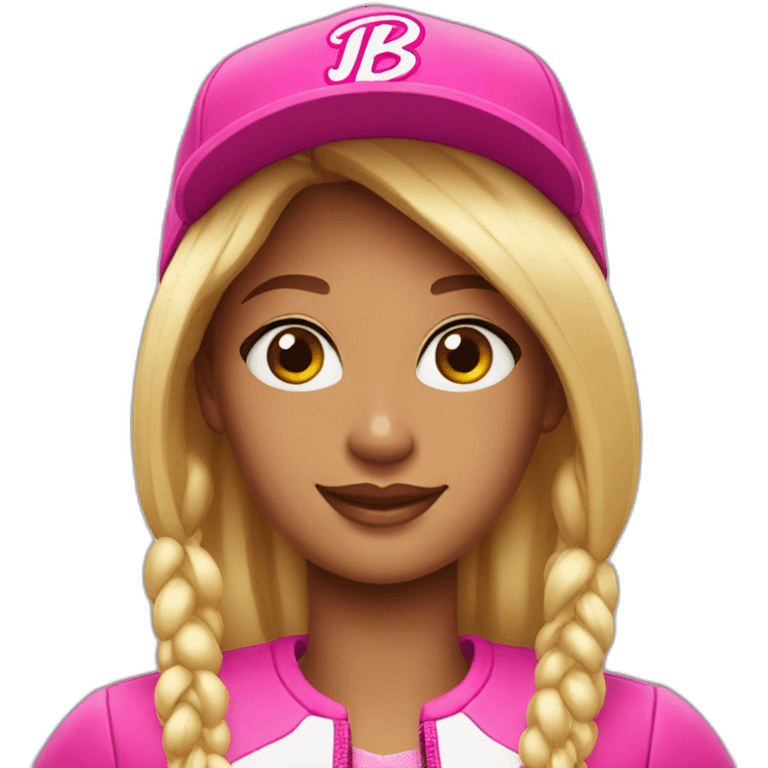 Jul wearing barbie cap emoji