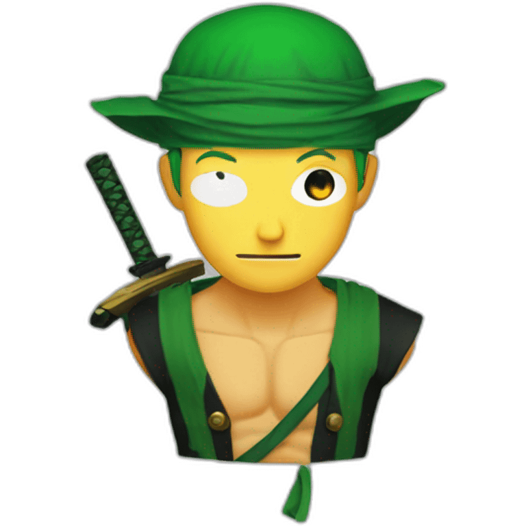 zoro one piece avec peau de banane sur la tête emoji