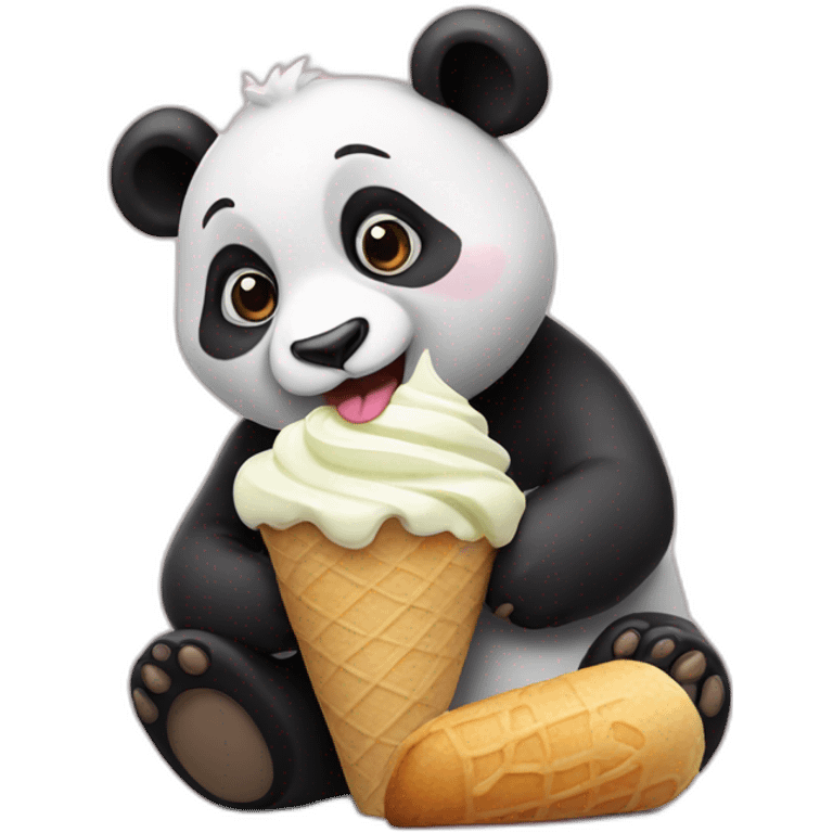 Panda eating ice cream emoji