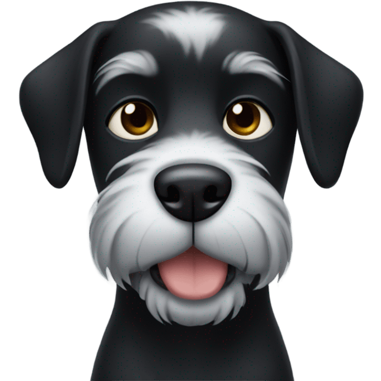 black dog with beard with white hairs emoji