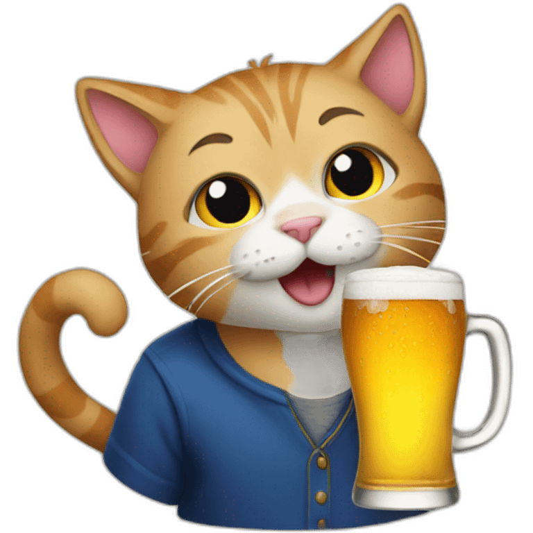 Cat drinking beer emoji