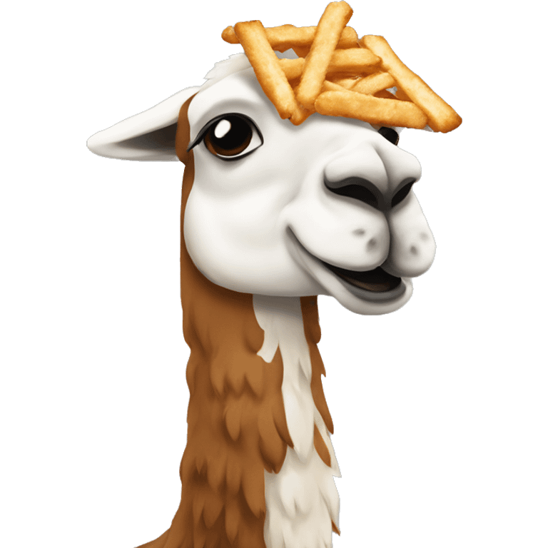 Llama eating a chicken strip emoji