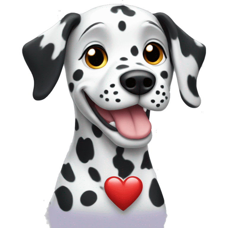 dalmation dog with heart  emoji