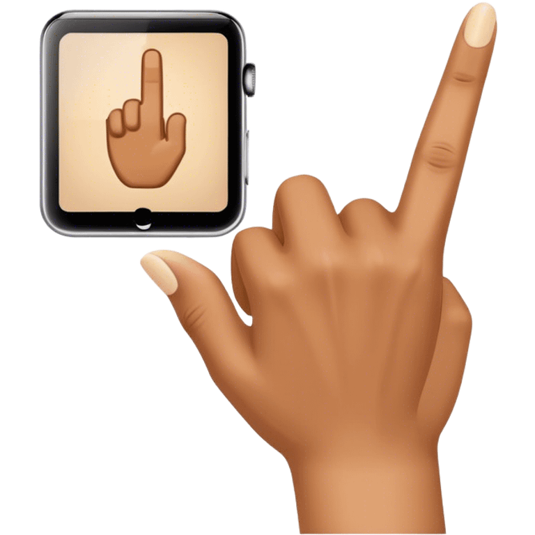 hand pointing towards screen and clicking emoji