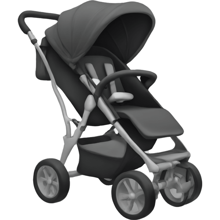 Black and dark grey Stroller emoji