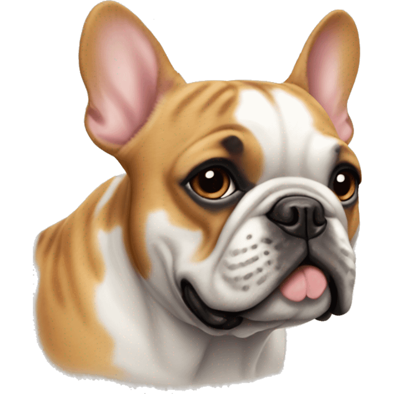 Tiger-colored French bulldog emoji