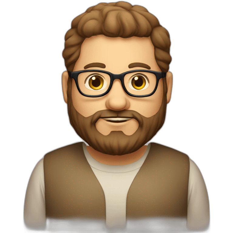 Fat bearded guy with glasses of Arabia emoji