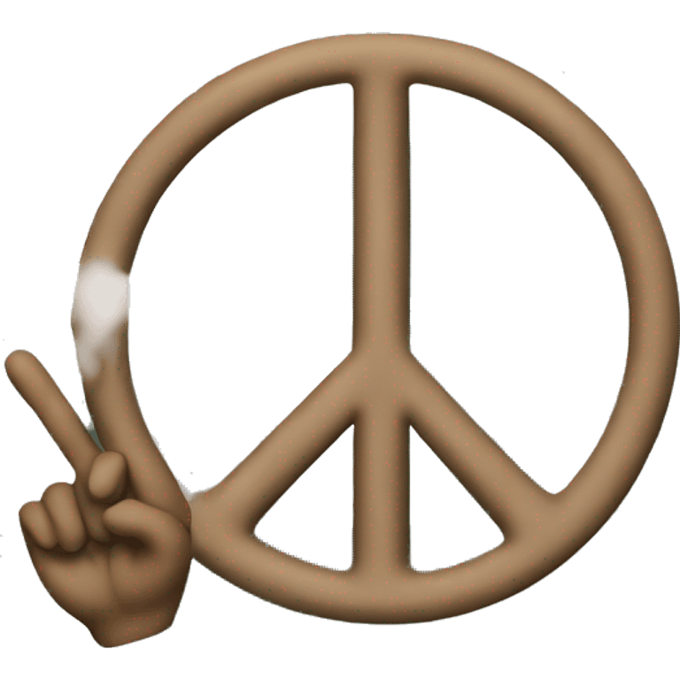 Peace sign with smoke emoji