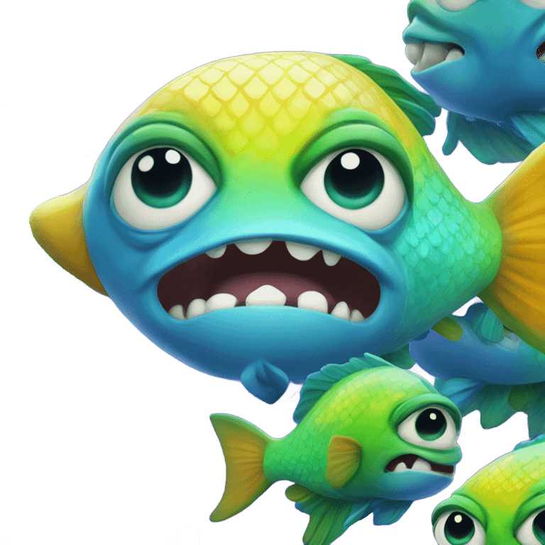 Crazy fish with tongue out emoji