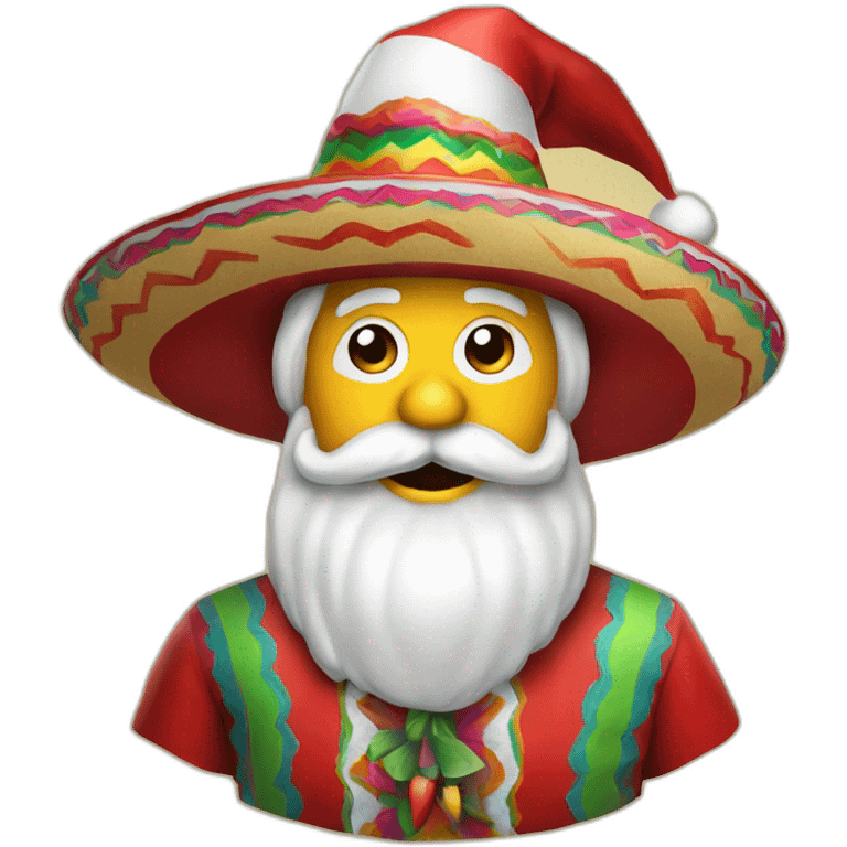 Santa Claus with colorful Mexican sombrero emoji