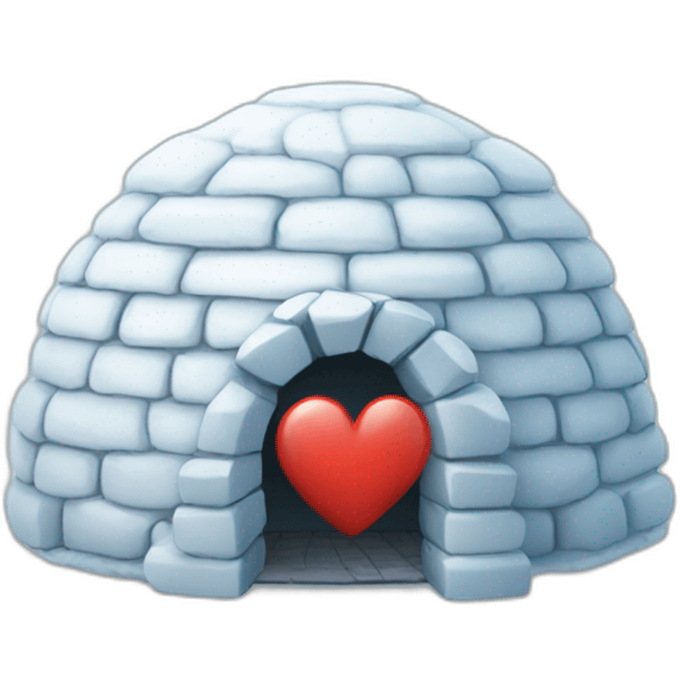 igloo with heart symbol on top of it emoji